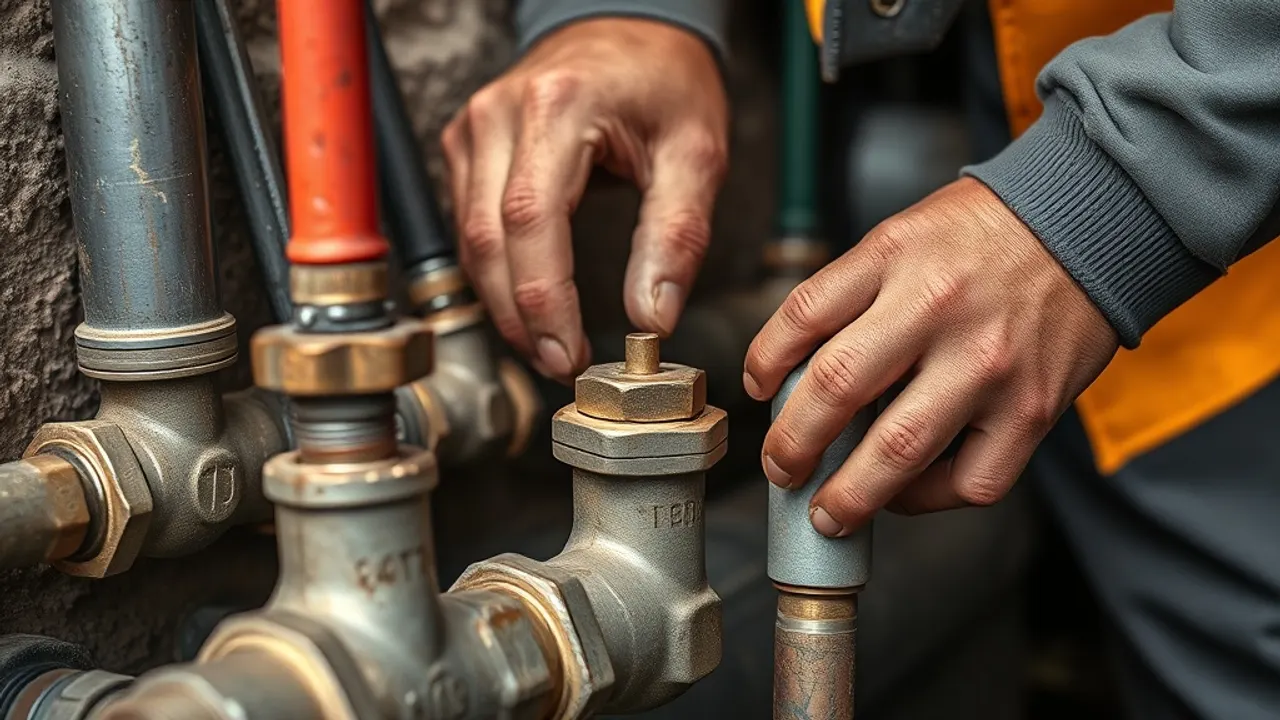 Tools and site markers used in plumbing